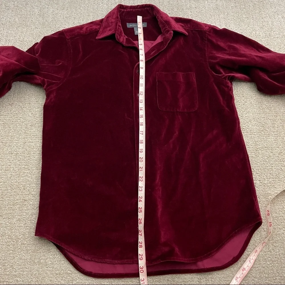Banana Republic Velvet Button Up Shirt Size Small